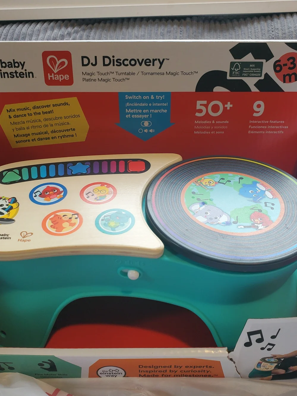 Hape DJ Discovery Kids Toy - Teal Musical Turntable